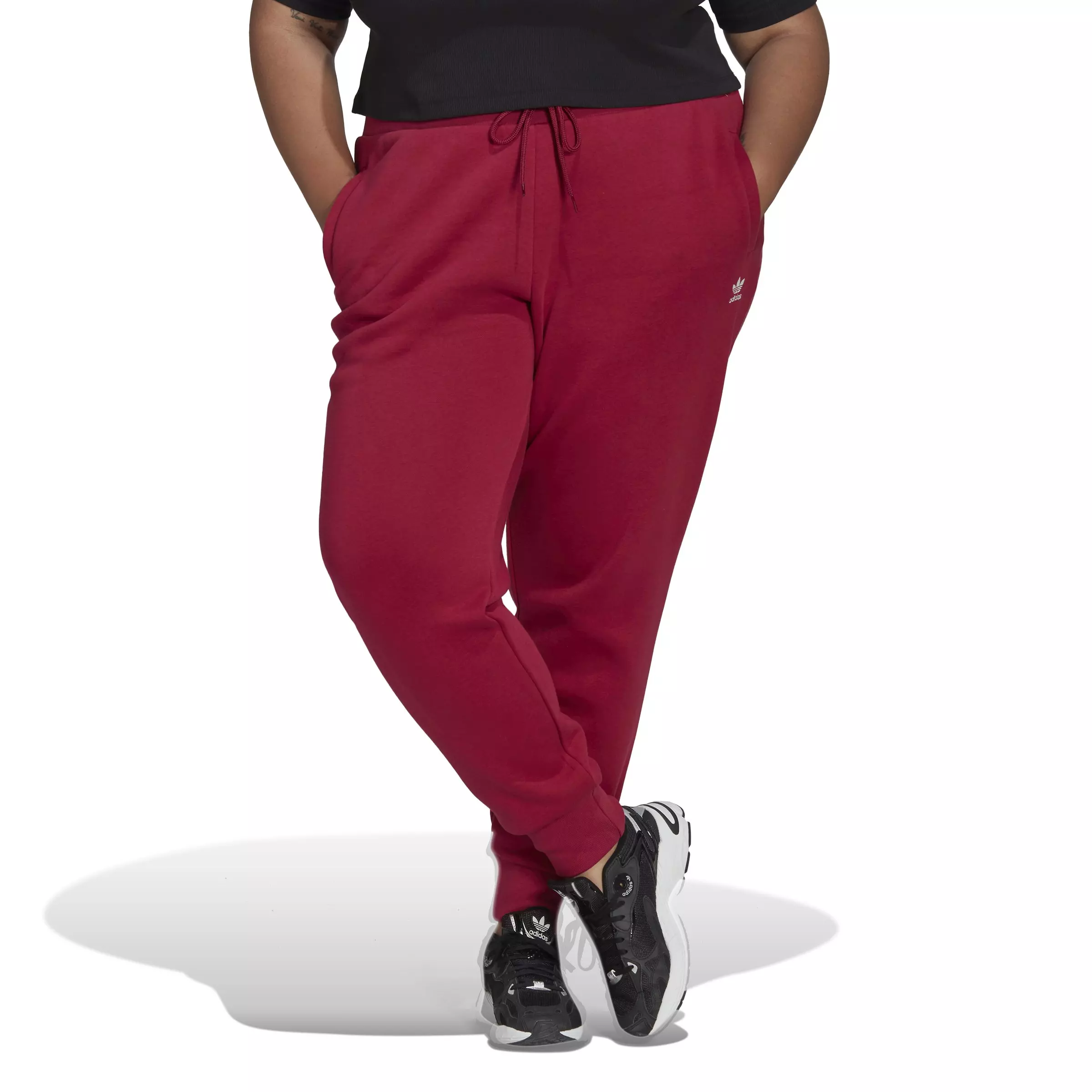 Adidas red joggers discount womens